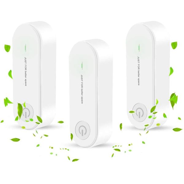 3Pcs Plug-in Air Purifier Mini Portable Air Purifier Ion Generator Air Purifier Suitable for Pet Bedroom White US Plug 250617