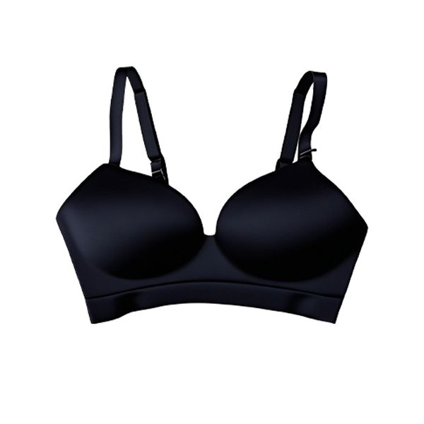 

gently fitting wireless restraint womens breathable seamless padded bra creating a comfortable and comfortable new experience, Black