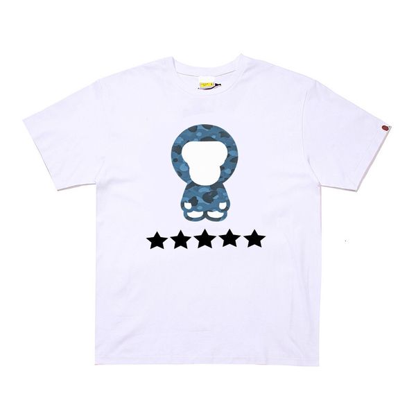 

Men Casual Camouflage T Shirt Summer Designer Graphic Tee Short Sleeve Street Look Outdoor Daily Wear Asian Fit, D115-white blue