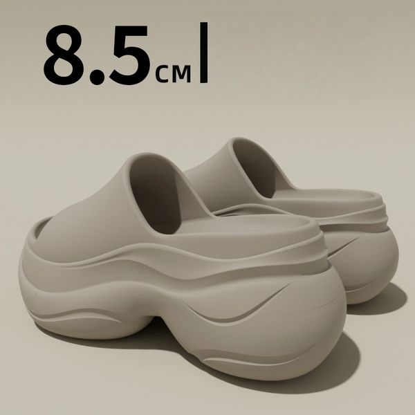 

thick soled 9cm high rise sandals for womens summer 2025 new eva foot feel versatile anti slip beach slippers for outdoor wear, White