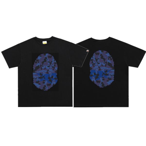 

Short Sleeve T Shirt Men Camouflage Graphic Designer Tee Streetwear Casual Summer Outdoor Style Trendy Asian Sizes, D106-white blue