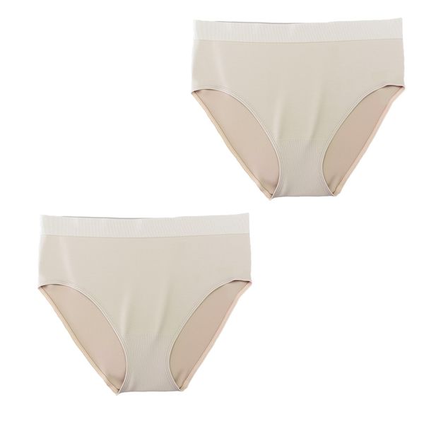 

high waist gently compresses and hides the small belly seamless triangle pants suitable for daily sitting or bending down, Beige