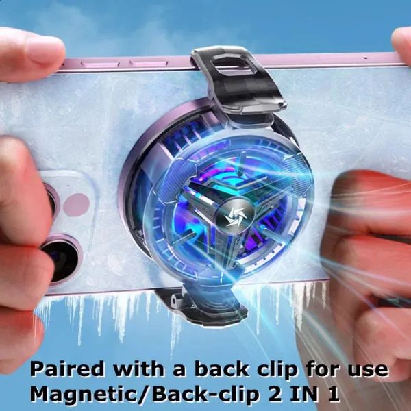 

SL10 Magnetic Back Clip 2 in 1 Phone Cooler with RGB Light for Android PUBG LOL Gaming Semiconductor Radiator