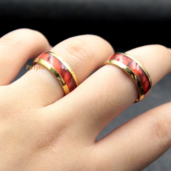 New Arrival Hip hop rings Luxury Personalized Gold Red Color Block Hip Hop Trendy 3D Design Ring