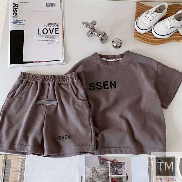 

Kid Summer T-Shirts Suit Boys Child Tees Shorts Classic Cartoon Short Sleeved Correct Letter Casual Pants Free Collocation Clothing Sets 80-130, Pink