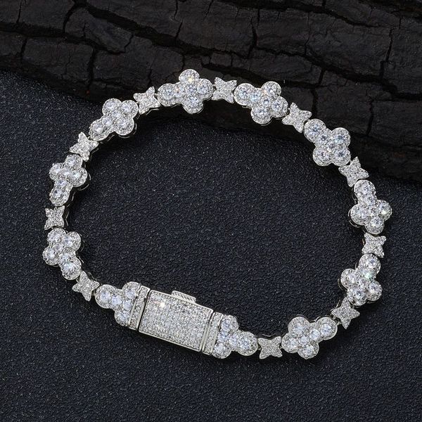 

10mm hip hop mens bracelet designer Cross Star Diamond Chain Bracelets designer bracelet for men bracelet gold plated jewelry