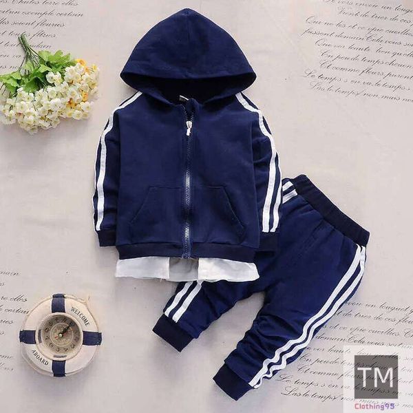 

Spring Baby Casual Tracksuit Children Boy Girl Cotton Zipper Jacket Pants 2Pcs/Sets Kids Leisure Sport Suit Infant Clothing 210908, Xh simple f red