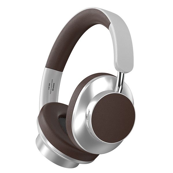 Wireless retro color scheme headset bluetooth headset leather painted surface sports headset