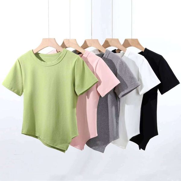 

Clothing Manufacturer 260g 100% Cotton Solid Color Simple Summer Fashion Short Sleeve Women's T-Shirt Wholesale, White