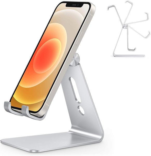

Aluminum Phone Stand Adjustable Universal Desktop Holder with Charging Port Anti-Slip Base for All Smartphones