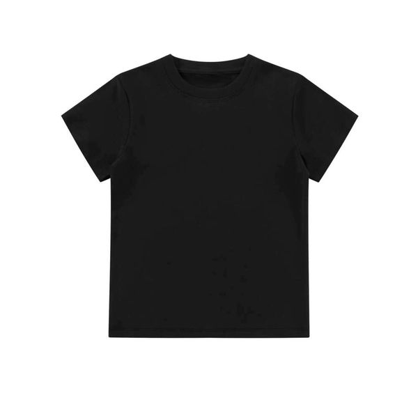 

220g Summer New Fashion Round Neck Short Sleeve Solid Color Women's T-Shirt Wholesale, Navy blue