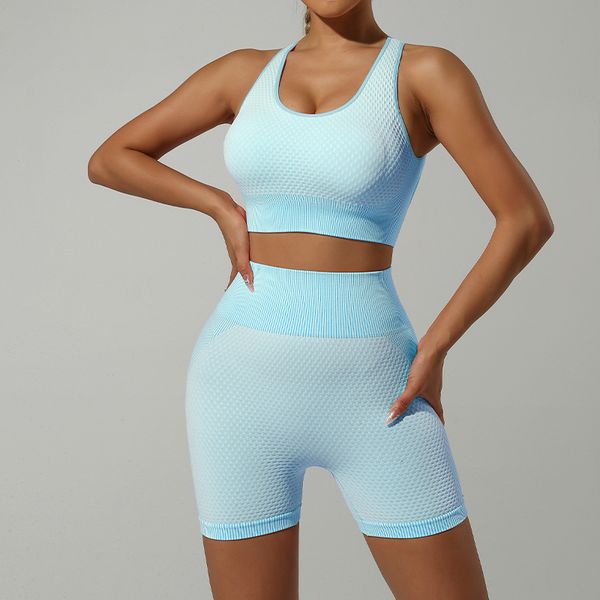 

High elasticity slim yoga set with bra/long/short sleeves/long/short pants for multi scene dressing, Grey