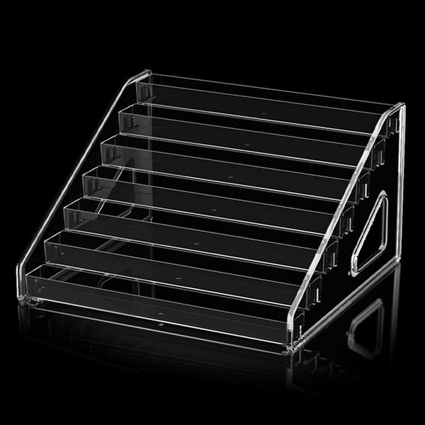 

Transparent acrylic ladder storage box with multiple layers for ultra clear display