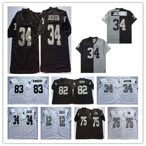 

Throwback American Football Jerseys 24 Charles Woodson 42 Ronnie Lott 34 Bo Jackson 32 Marcus Allen 75 Howie Long 77 Lyle Alzado 12 Ken Stabler 83 Ted Hendricks Retro, Men retro 3