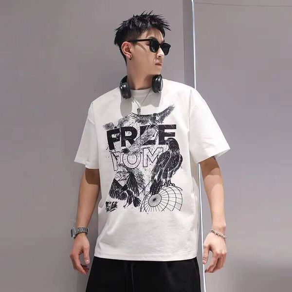 

Clothing Manufacturer Printed Letter Short Sleeve 240g Fashion Round Neck Casual T-Shirt t shirts for men, Black