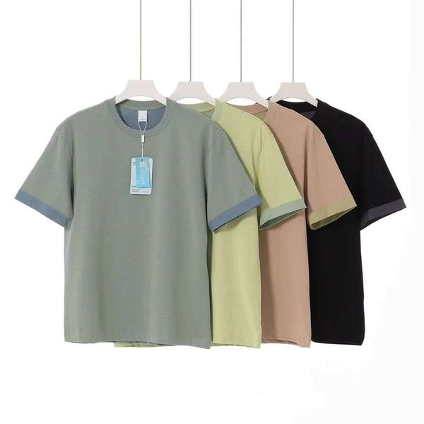 

New Summer Collection 240g Color-Block Fashion Crew Neck Short Sleeve Men's T-Shirt Wholesale, Light colors