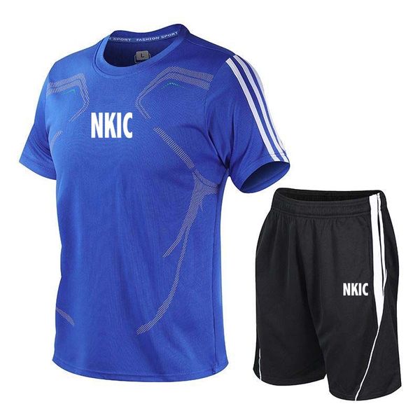 

Summer Brand Tracksuits Suit Men's letter Print Running Quick-drying Clothes T-shirt Short-sleeved Fitness Feather Blue Basketball Shorts Training, White