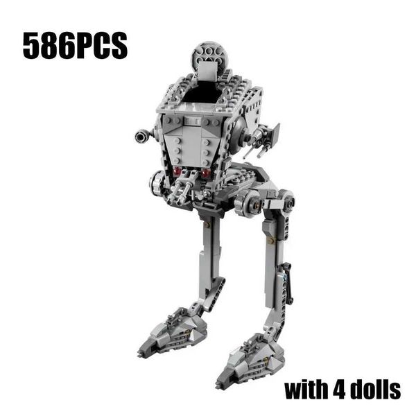 2026 New 586Pcs Space War Interstellar Wars Hoth At-St ST Walker Building Blocks Model Brain Game Bricks Toys Kid Adult Gift R250624 Designe