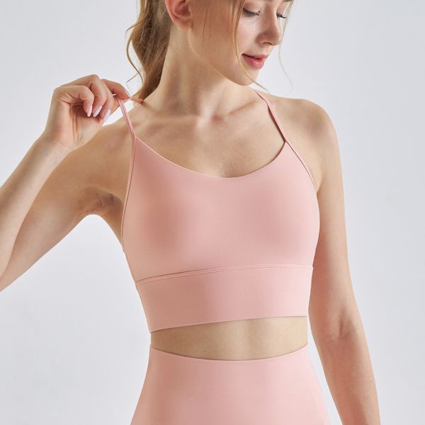 

cross shoulder straps beautiful back yoga bra quick drying sports bra, Black