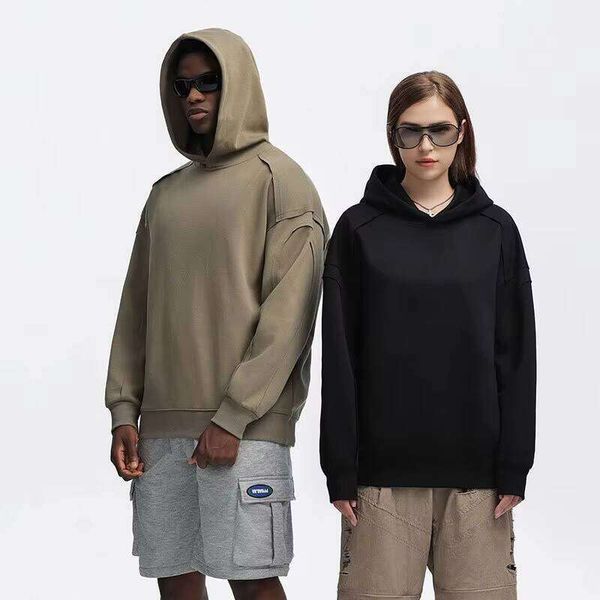

Clothing Spring and Autumn New 380g Polyester Cotton Fabric Unisex Fashion Long Sleeve Hoodie, Fog green