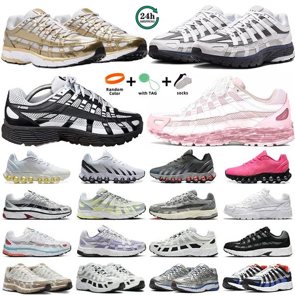 

Designer Running Shoes for Men Women Sneakers P6000 P 6000 Triple Black White Khaki Wolf Grey Metallic Sier Racer Blue Womens Outdoor Sport Trainers 36-45, Deep grey