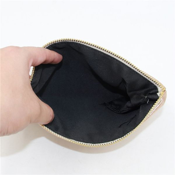 D236M Hand-held cosmetic bag customized gold PU gift toiletries storage bag