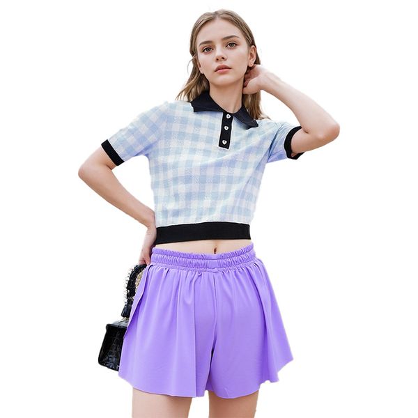 

fake twopiece split tennis yoga skirt anti glare sports quick drying short skirt, Lavender