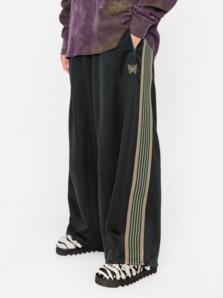 

Men' Pants Designer Butterfly Embroidered Wide Leg Pants Japanese Trendy Brand Loose Sports Pants for Men and Women, Ivory