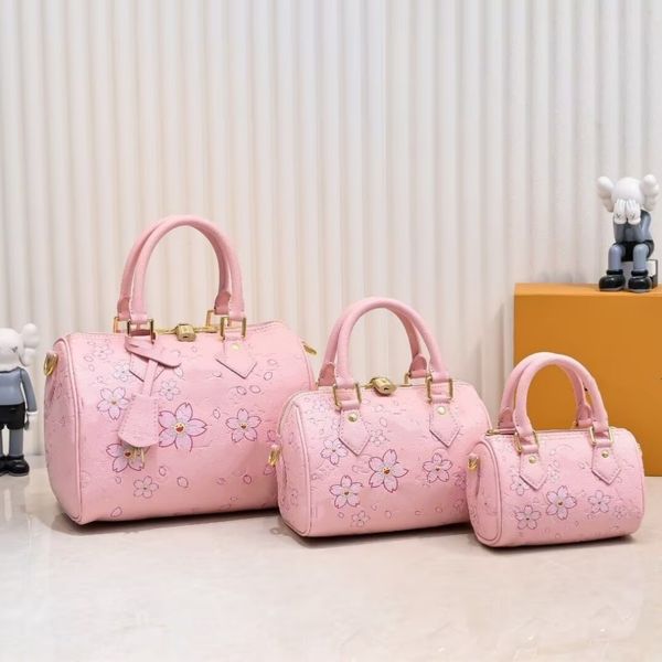 

Sakura Takashi Murakami Luxury 45678218 Crossbody Desiqner Cherry Boston Shoulder Bag Pink Fashion Letters Print Shopping Handbags Travel Bags For Women, P855