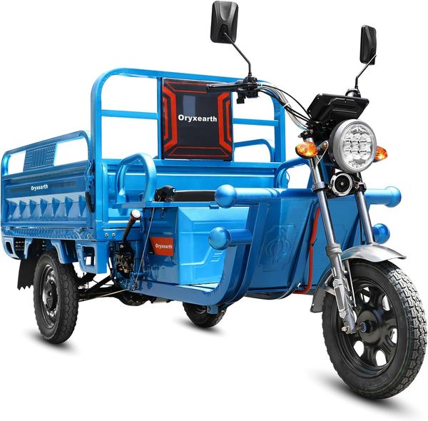 

Electric Tricycle with Tipping Bucket with Loading Car Hopper 60V 32Ah Electric E-Trike Utility Task Vehicle Up to 440 LBS