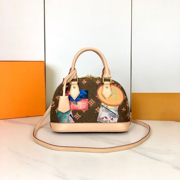 

Top Quality Fashion Women Shoulder 45678218 Bags Luxury Pochette Chain Graffiti Messenger Bag Leather Handbags Designers Shell Wallet Purse Ladies Cosmetic, O1