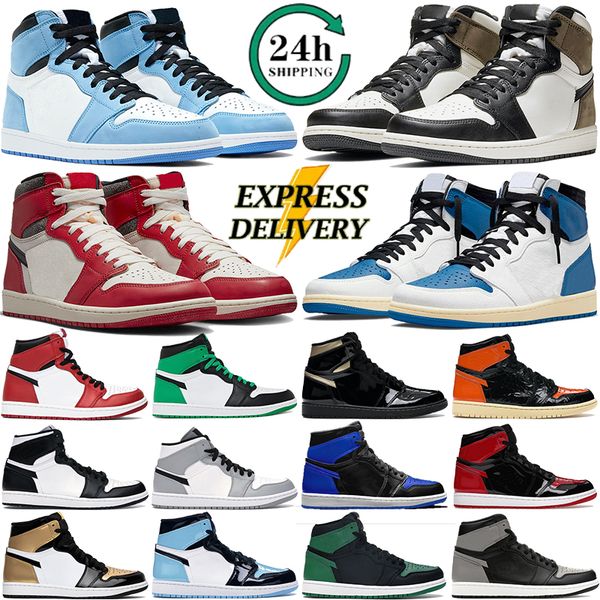 

1s Basketball Shoes For Men Women 1 Sneakers Dark Mocha Black White University Blue Bred Patent Lucky Green Light Grey Outdoor Sports Mens Trainers Size 36-47, #49