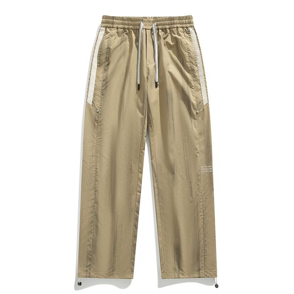 Men's casual trousers; summer lightweight loose straight-leg casual trousers; men's waterproof assault trousers; wide-leg trousers for men
