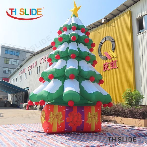 Wholesale Advertising Inflatables outdoor games activities 12m height custom inflatable Christmas tree balloon with LED light for