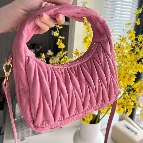 

Designer Bag Handbag High Quality Hand Bag Luxury Purses Pink Purse Sheepskin Genuine Leather With ZipperHobo Bag Designer Handbags High Quality Bag Shoulder Bag, Black