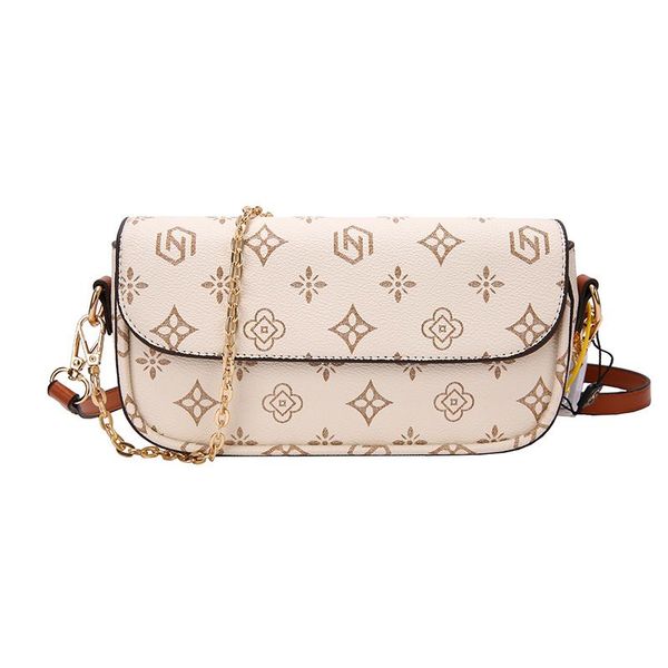 

New fashion prints trend bags women's bags all shoulder bags crossbody bags high sense of design armpit bag, White#
