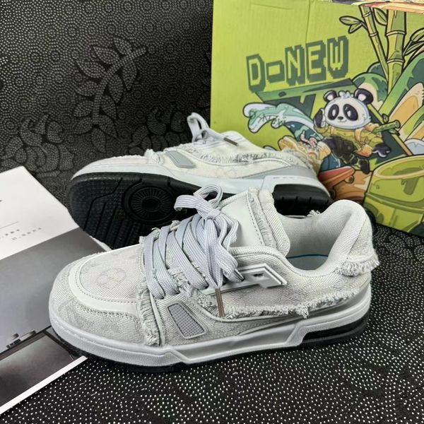 

Designer Shoe Free Shipping Spring Pink Denim Beard Edge Bread Shoes Female Couple Niche Sports Casual Shoe Men, Pink #