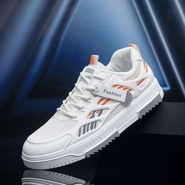 

Designer Shoe Men's Shoes Summer All Kinds of Small White Sports Shoes Net Surface Breathable Increase Small White Shoes Soft Sole Men's New Leisure, White ash#