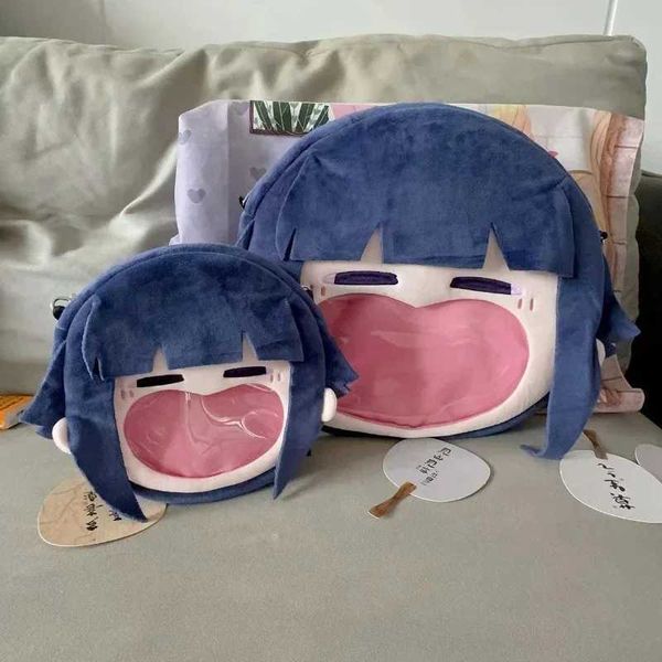 Anime Girl Hinata Kawaii Face Cosplay Lolita Girls Itbag Plush Stuffed Transparent Shoulder Bag Backpack Funny Wallet Fans Gift Y250626