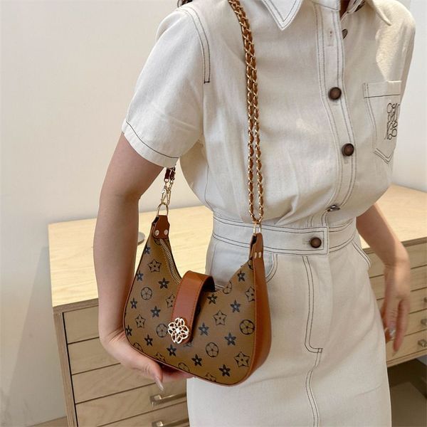 

Retro style female bag underarm crescent bag atmosphere old flower lady chain temperament shoulder bag cross-body bag tide, Item4