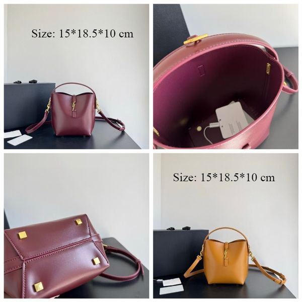 

Designer Bag 2025 trend PU Leather Messenger Handbag Luxury Brand Female Retro Pure Colour Bucket Shoulder Underarm Bag Fashion Crossbody Bag for Women, Yellow