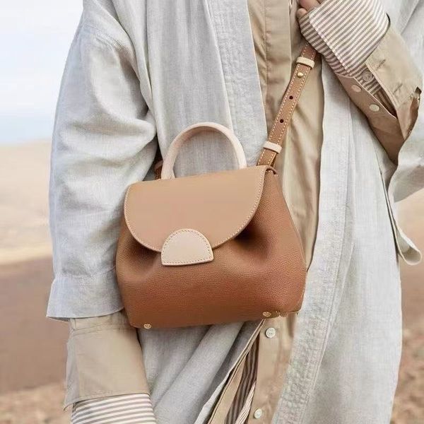 POLENEER Brand new smiling face, genuine leather women's French niche Crossbody brand pig bag birthday handbag crossbody bag 2025 designer handbag woman shoulder bag