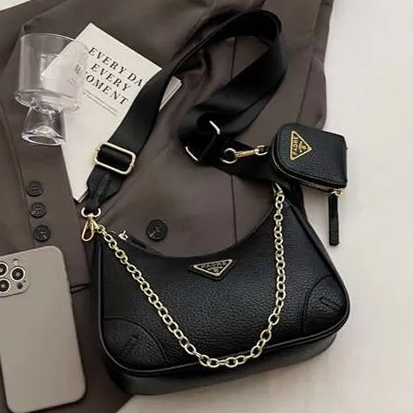 

Designer Bag Luxury Bag Purse Shoulder Bag Luxury Crossbody Designer Ladies Three-piece package Fashion Handbag Black Chain Bag Mini Bag High Quality Armpit Bag 005, #16