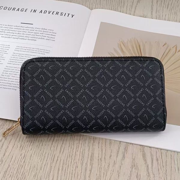 

A women's long zipper multi-slot clutch with a simple design and large capacity 2025, White#