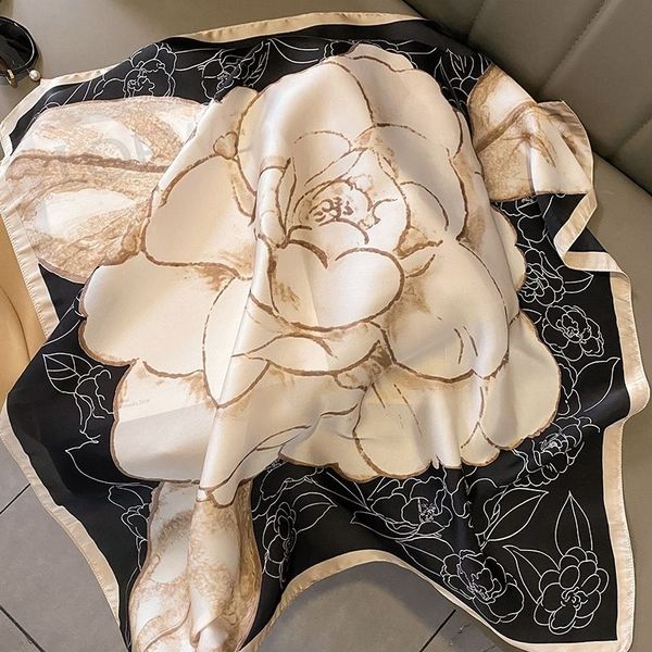 

Artistic Silk Scarf Collection | 8 Designs with Prints/Geometrics/Vintage Styles, Endless Outfit Inspirations (70 x 70 cm)