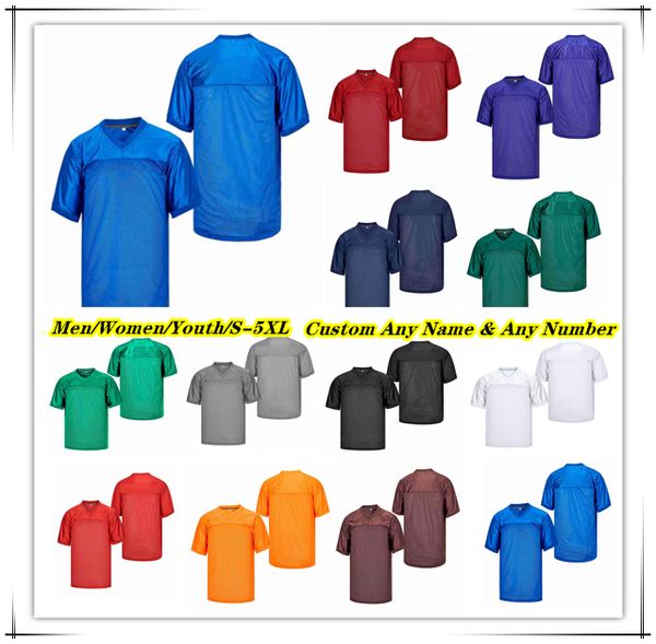 

Blank Plain American Football Jersey Practice Team Sports Uniforms Hip Hop Hipster Short Sleeve Mesh Pullover Shirts -4XL Men Women Youth, As pic 1