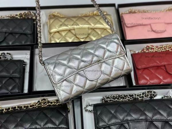 

Designer diamond-shaped shoulder chain shiny gold silver clutch flap handbag sheep leather granular embossed flip cover card wallet crossbody bag, Purple