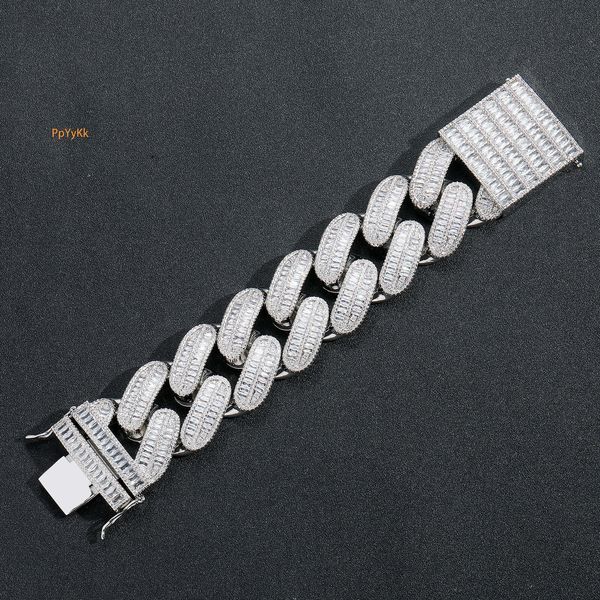 

40MM Oversized Hip Hop Punk Cuban Chain Full Pave VVS Moissanite Iced Out Luxury Real Gold-Plated Men's Statement Bracelet Passes the Diamond Tester