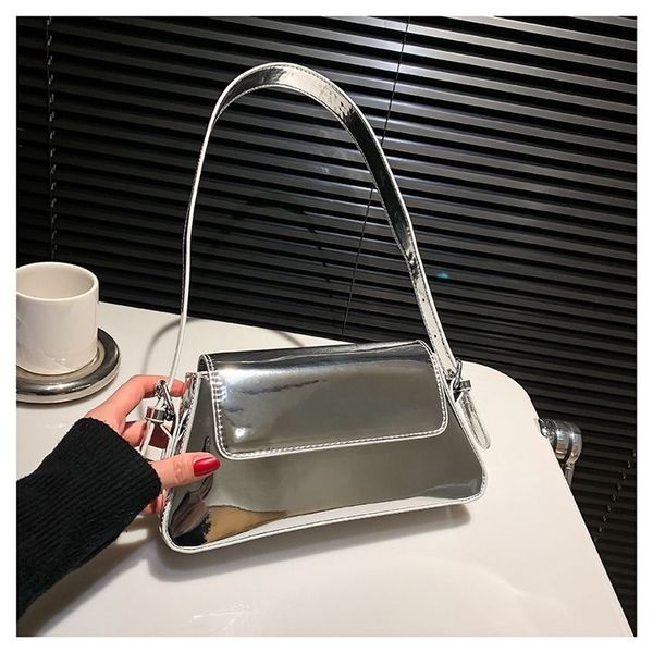 

Free Shipping 2025 New Designer Underarm Bag for Women - Trendy PU Leather Shoulder Purse, Minimalist Commuting Crossbody Bag Niche Aesthetic Glossy surface, Black