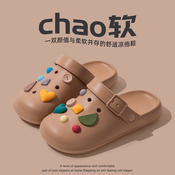 

stylish perforation detail durable outsole sandals for everyday use, Ivory